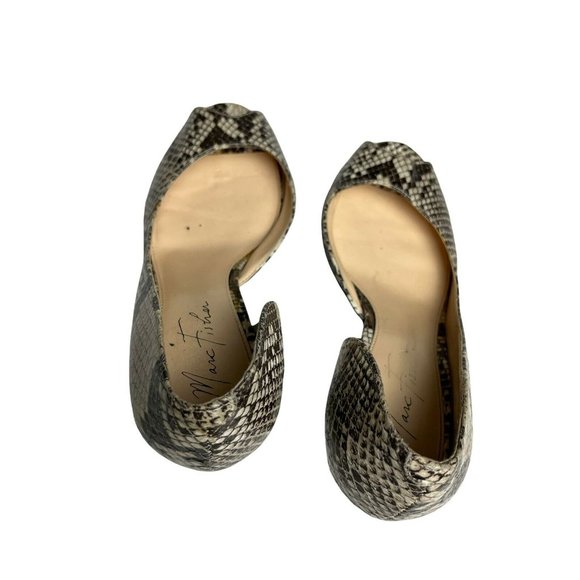 Marc Fisher Heels Joey Peep Toe Snakeskin D'Orsay Pumps Size 8 - Picture 6 of 9